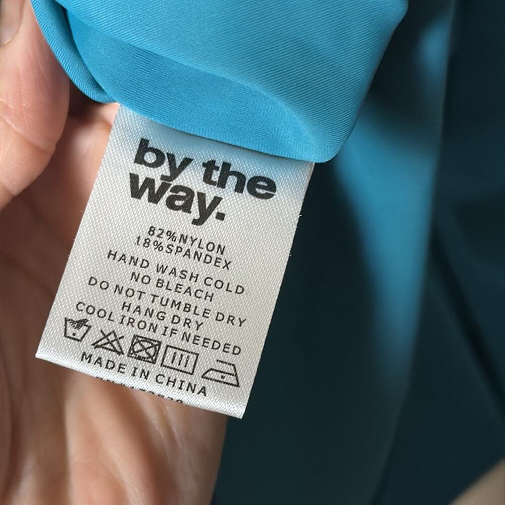 Revolve. By the way. Ingrid Deep V Mini Dress in Teal - Picture 10 of 11